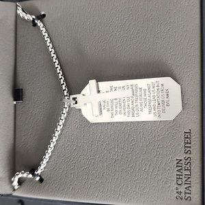 Men's stainless steel cross necklace